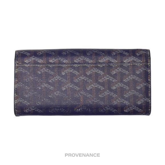 🔴 Goyard Varenne Long Wallet - Navy Blue Goyardine - Picture 2 of 10